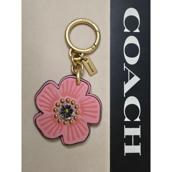 NWOT Coach Pink Tea Flower Charm - Picture 1 of 6